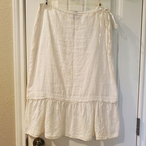 Gap White Linen Midi Skirt sz 1